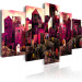 Canvas Architecture of Dreams (5-piece) - abstract pink city with houses 46962 additionalThumb 2