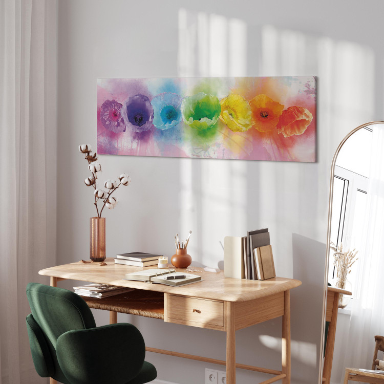 Canvas Art Print Rainbow-hued poppies 56162 additionalImage 4