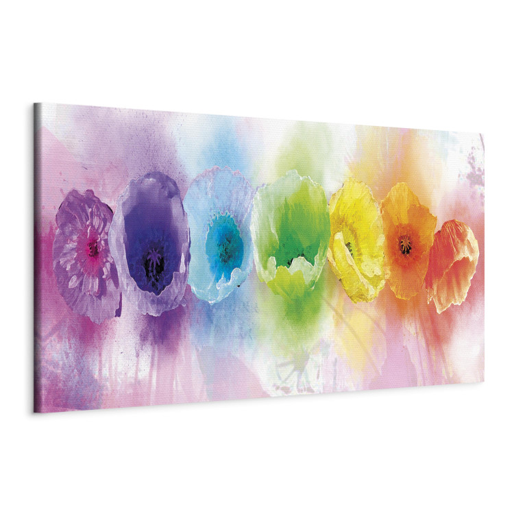 Canvas Art Print Rainbow-hued poppies 56162 additionalImage 2