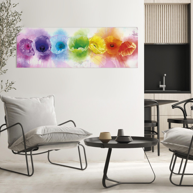 Canvas Art Print Rainbow-hued poppies 56162 additionalImage 3