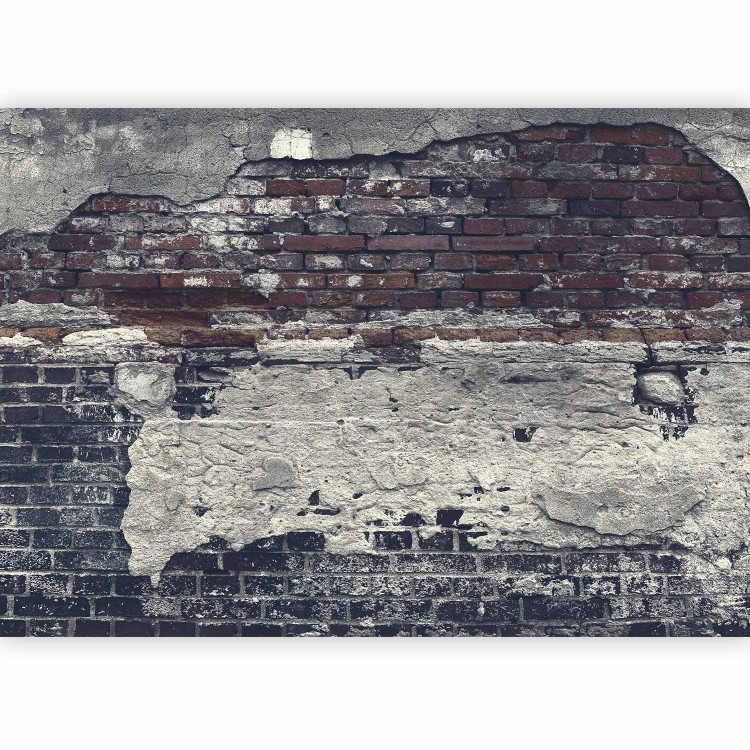 Wall Mural Grey walls - fragments of concrete facade on a background of coloured bricks 91162 additionalImage 5