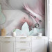 Wall Mural Pink abstraction - white lilies on fancy background with diamonds 91862 additionalThumb 6