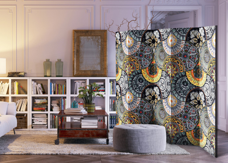Folding Screen Painted Exotica II - mosaic with fanciful and artistic pattern 95462 additionalImage 2