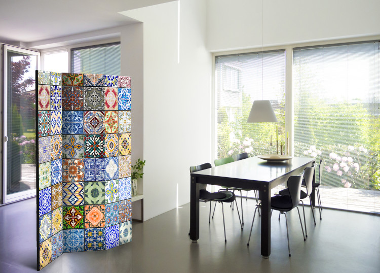 Room Divider Colorful Mosaic - texture in the motif of colorful patterns in figures 95562 additionalImage 2