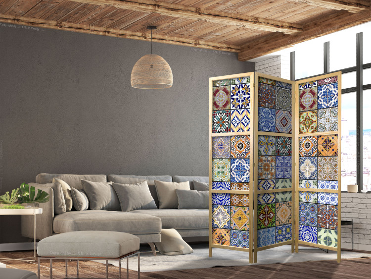 Room Divider Colorful Mosaic - texture in the motif of colorful patterns in figures 95562 additionalImage 6