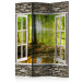 Folding Screen Morning Forest - stone texture with a window overlooking the forest nature 95962
