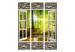 Folding Screen Morning Forest - stone texture with a window overlooking the forest nature 95962 additionalThumb 3