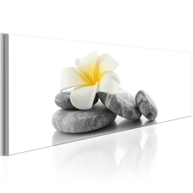 Canvas Print White Lotus - Relaxing Zen-style Stones with Oriental Flower 97462 additionalImage 2
