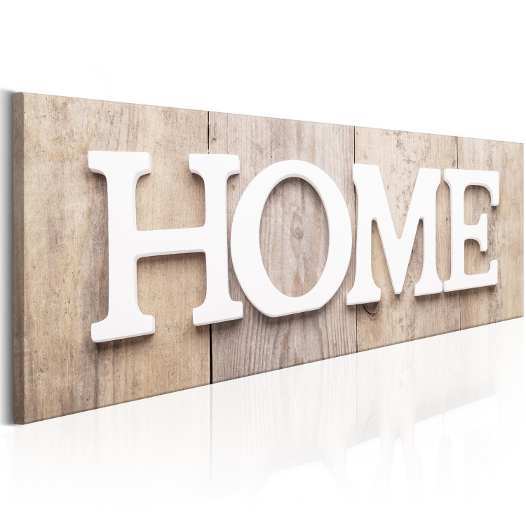 Canvas Print Home on Wood (1-piece) - Home Sign in English on Vintage Style Wood 105172 additionalImage 2
