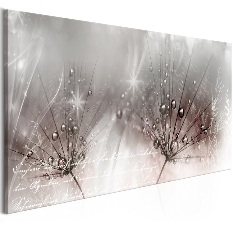 Canvas Print Dew Drops (1-part) Wide - Flowers Surrounded by Pink Glow 107272 additionalImage 2