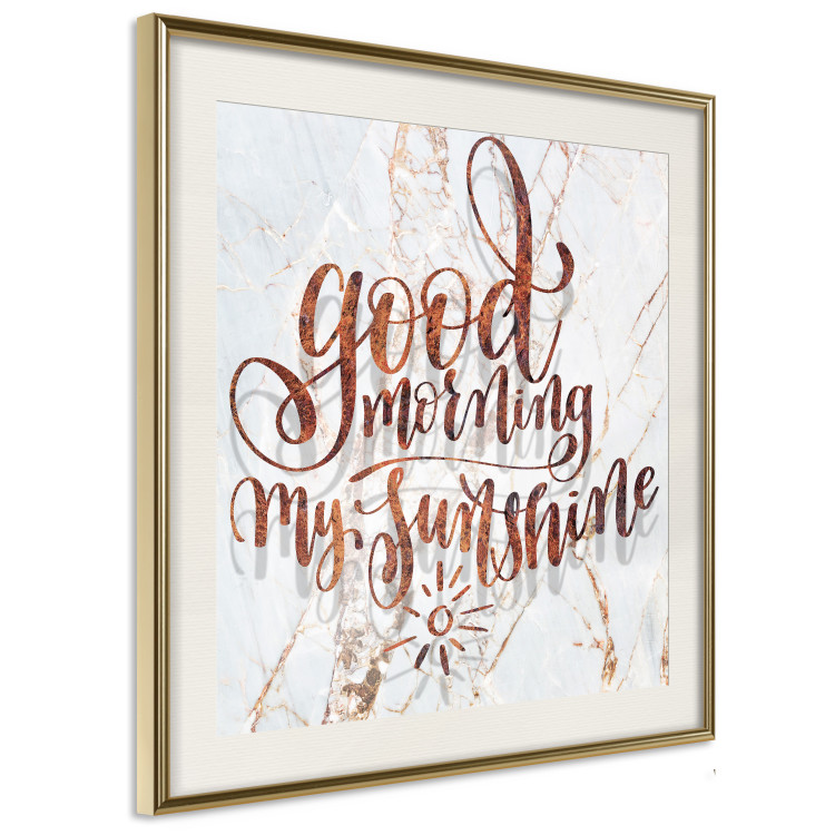 Wall Poster Good morning my sunshine (Square) - Rusty text on a marble background 114372 additionalImage 3