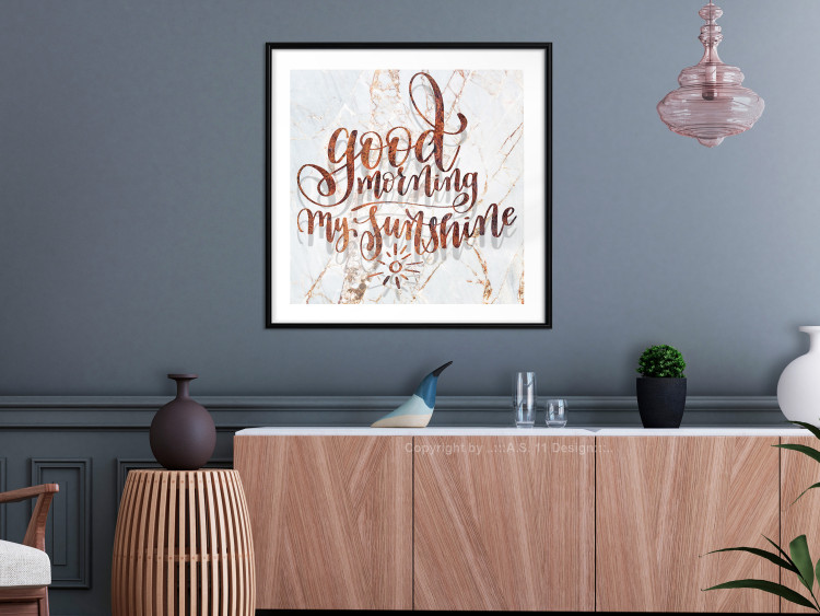 Wall Poster Good morning my sunshine (Square) - Rusty text on a marble background 114372 additionalImage 6