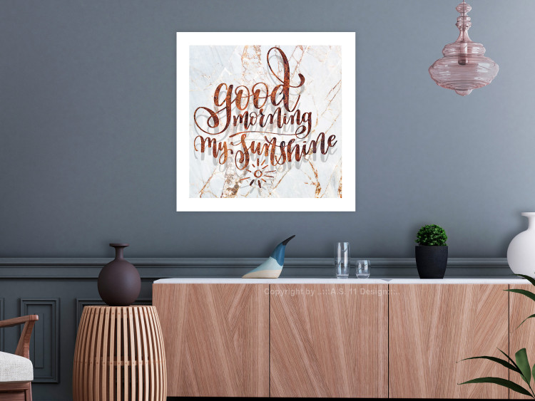 Wall Poster Good morning my sunshine (Square) - Rusty text on a marble background 114372 additionalImage 2