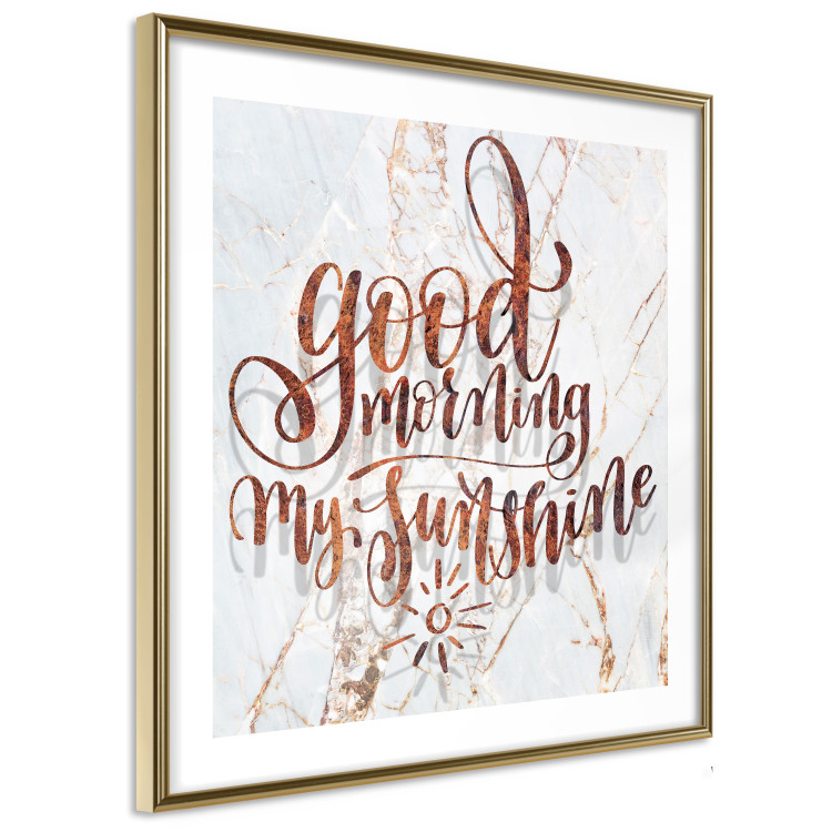 Wall Poster Good morning my sunshine (Square) - Rusty text on a marble background 114372 additionalImage 12