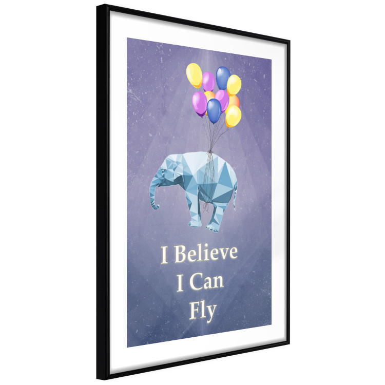 Poster Flying Elephant - composition with an animal and English texts 114572 additionalImage 11