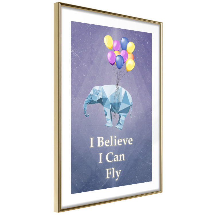 Poster Flying Elephant - composition with an animal and English texts 114572 additionalImage 6