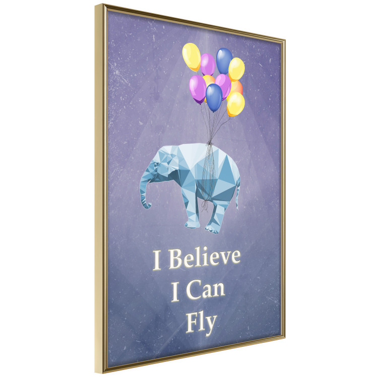 Poster Flying Elephant - composition with an animal and English texts 114572 additionalImage 12