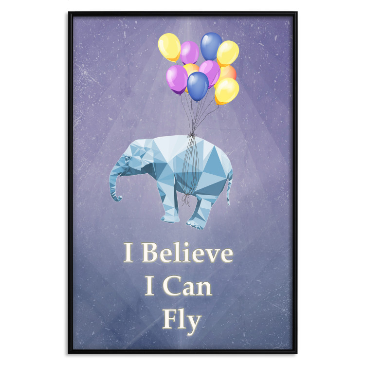 Poster Flying Elephant - composition with an animal and English texts 114572 additionalImage 20