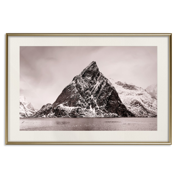 Wall Poster Lofoten - landscape of a high mountain on a solitary island in the middle of winter 115172 additionalImage 19