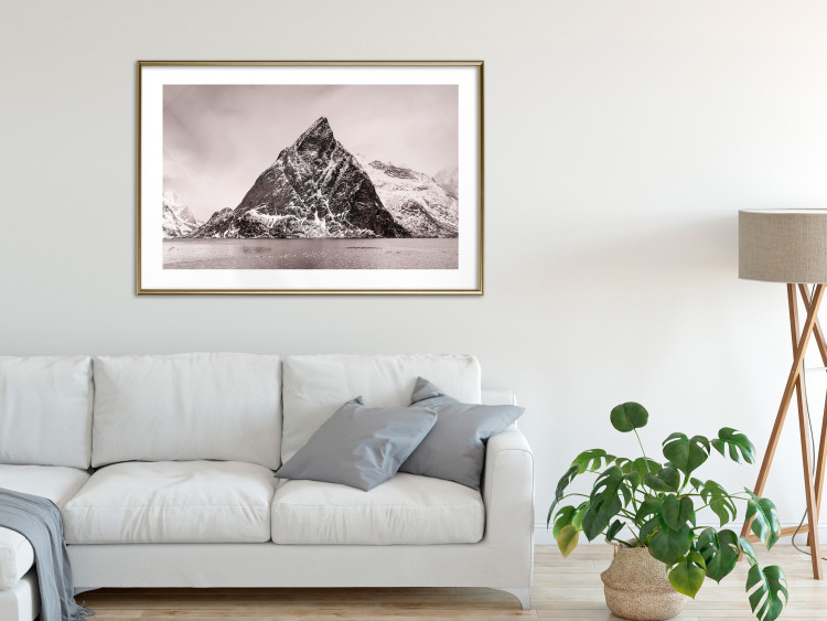 Wall Poster Lofoten - landscape of a high mountain on a solitary island in the middle of winter 115172 additionalImage 15