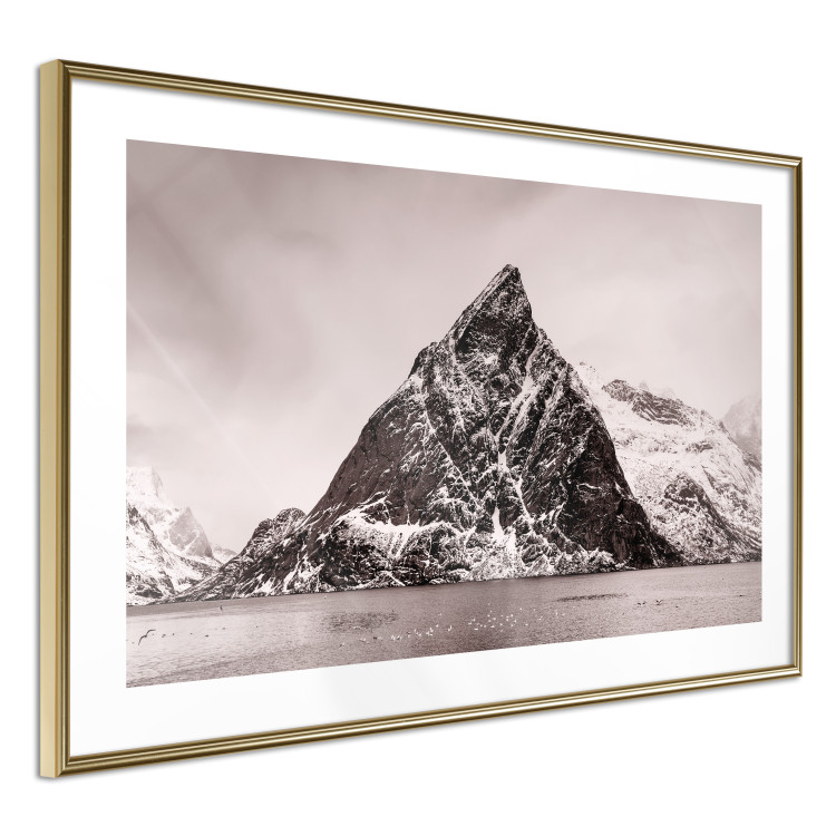 Wall Poster Lofoten - landscape of a high mountain on a solitary island in the middle of winter 115172 additionalImage 8
