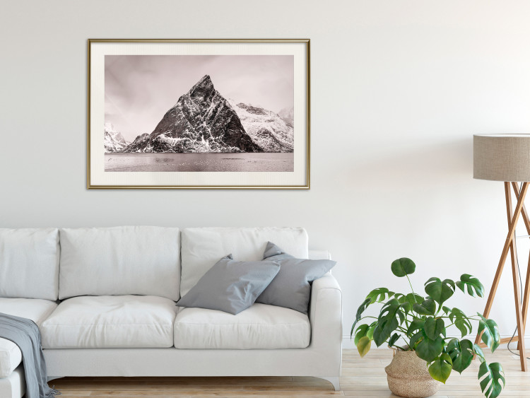 Wall Poster Lofoten - landscape of a high mountain on a solitary island in the middle of winter 115172 additionalImage 21