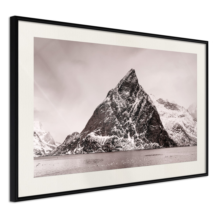 Wall Poster Lofoten - landscape of a high mountain on a solitary island in the middle of winter 115172 additionalImage 3