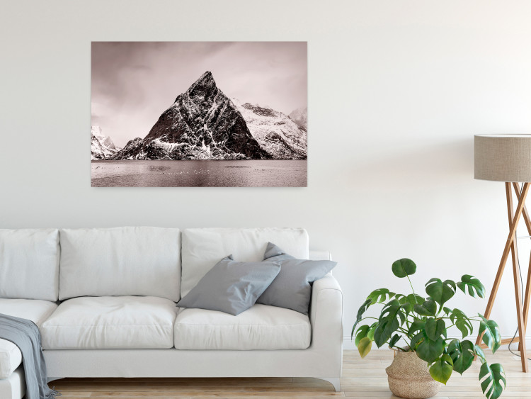 Wall Poster Lofoten - landscape of a high mountain on a solitary island in the middle of winter 115172 additionalImage 23