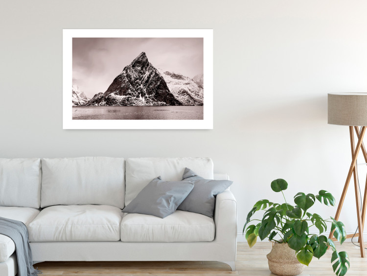 Wall Poster Lofoten - landscape of a high mountain on a solitary island in the middle of winter 115172 additionalImage 4