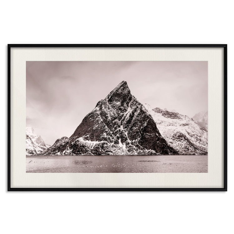 Wall Poster Lofoten - landscape of a high mountain on a solitary island in the middle of winter 115172 additionalImage 18