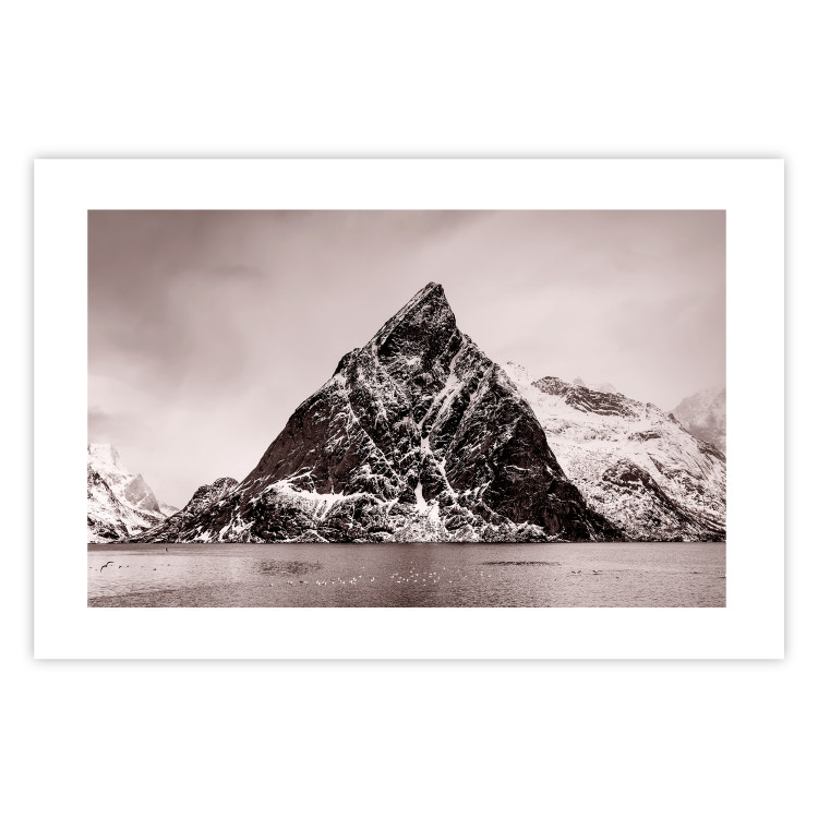 Wall Poster Lofoten - landscape of a high mountain on a solitary island in the middle of winter 115172 additionalImage 19