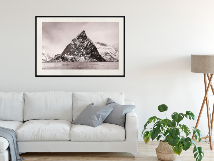 Wall Poster Lofoten - landscape of a high mountain on a solitary island in the middle of winter 115172 additionalImage 22