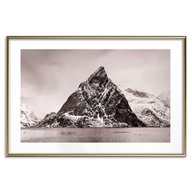 Wall Poster Lofoten - landscape of a high mountain on a solitary island in the middle of winter 115172 additionalImage 14