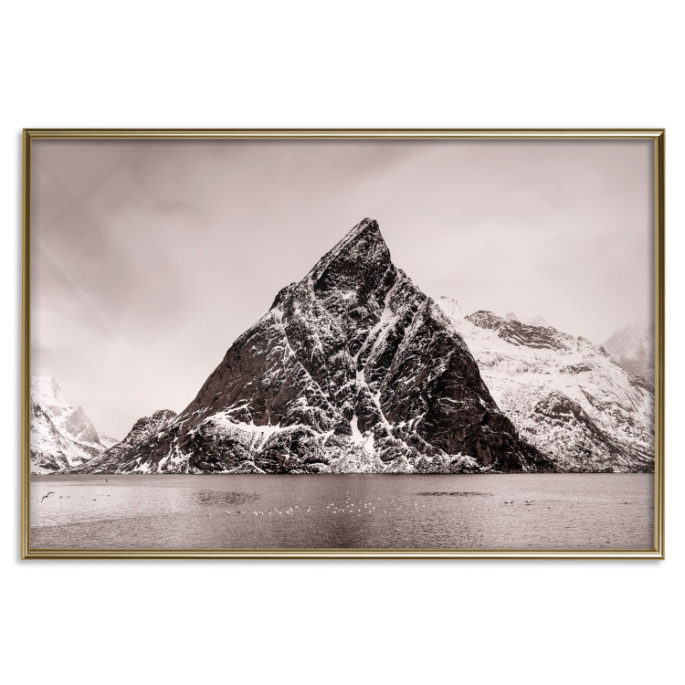 Wall Poster Lofoten - landscape of a high mountain on a solitary island in the middle of winter 115172 additionalImage 16