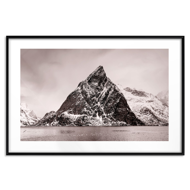 Wall Poster Lofoten - landscape of a high mountain on a solitary island in the middle of winter 115172 additionalImage 17
