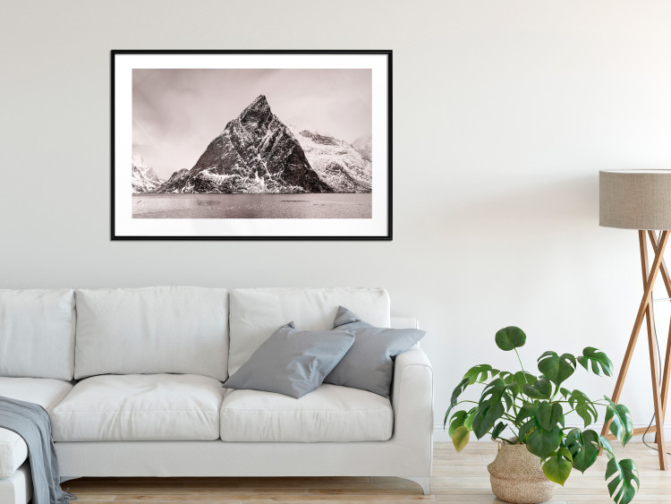 Wall Poster Lofoten - landscape of a high mountain on a solitary island in the middle of winter 115172 additionalImage 6