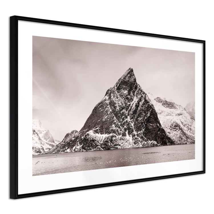 Wall Poster Lofoten - landscape of a high mountain on a solitary island in the middle of winter 115172 additionalImage 11