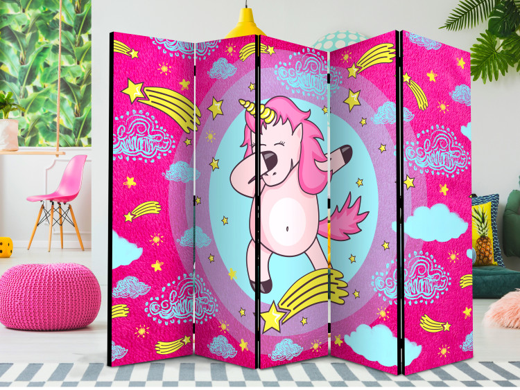 Room Divider Screen Dancing Unicorn II - fantasy horse on a colorful background with stars 117372 additionalImage 4