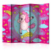 Room Divider Screen Dancing Unicorn II - fantasy horse on a colorful background with stars 117372