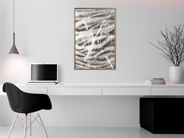 Wall Poster Tiger Stripes - unique black and white composition with an animal motif 117572 additionalImage 5