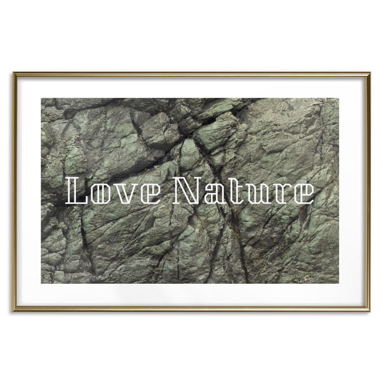 Poster Love Nature - composition with white text on a background of light green stone 117772 additionalImage 16