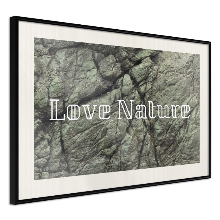 Poster Love Nature - composition with white text on a background of light green stone 117772 additionalImage 3
