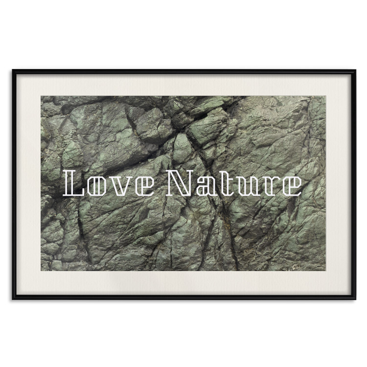 Poster Love Nature - composition with white text on a background of light green stone 117772 additionalImage 18