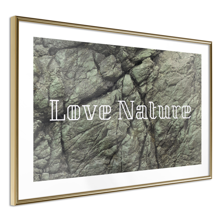 Poster Love Nature - composition with white text on a background of light green stone 117772 additionalImage 8