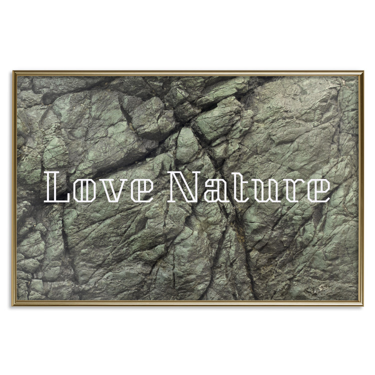 Poster Love Nature - composition with white text on a background of light green stone 117772 additionalImage 20