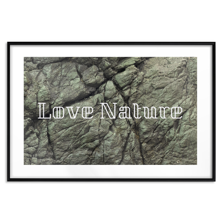 Poster Love Nature - composition with white text on a background of light green stone 117772 additionalImage 17