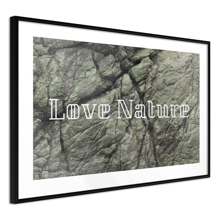 Poster Love Nature - composition with white text on a background of light green stone 117772 additionalImage 13