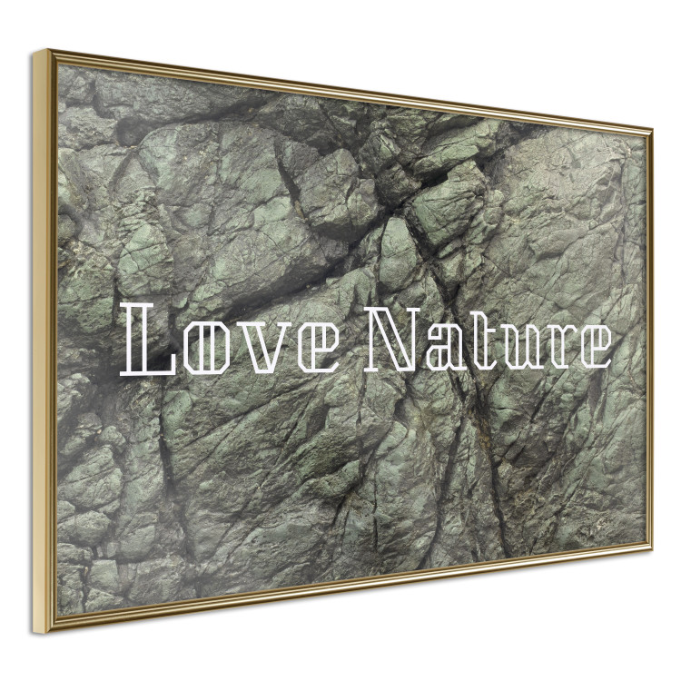 Poster Love Nature - composition with white text on a background of light green stone 117772 additionalImage 14