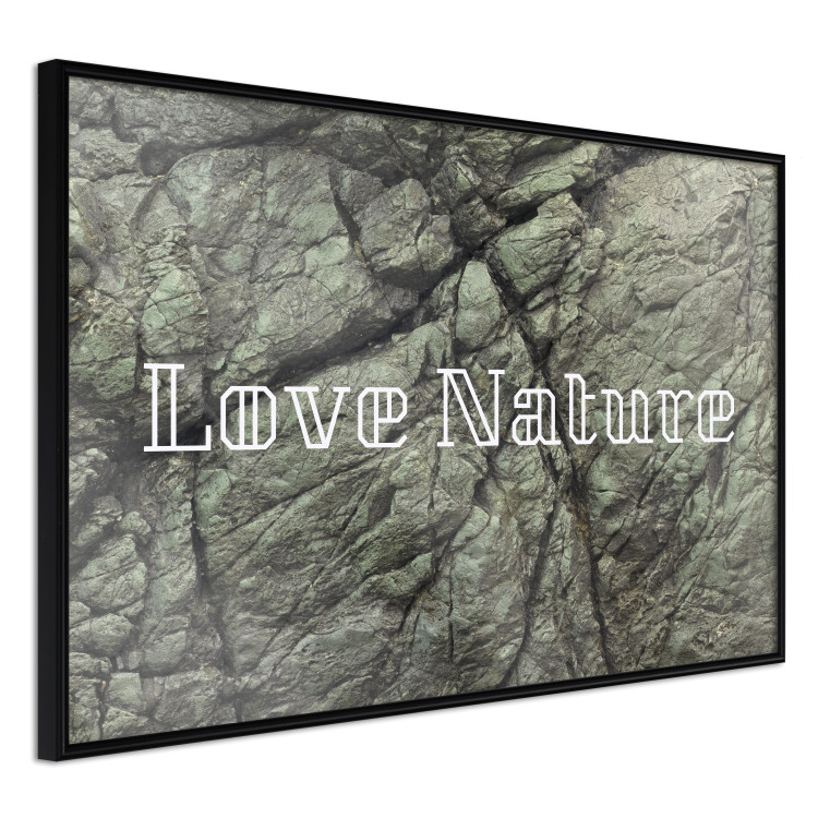 Poster Love Nature - composition with white text on a background of light green stone 117772 additionalImage 12
