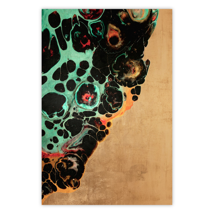 Wall Poster Mineral Structure - colorful unconventional abstraction on a brown background 118172